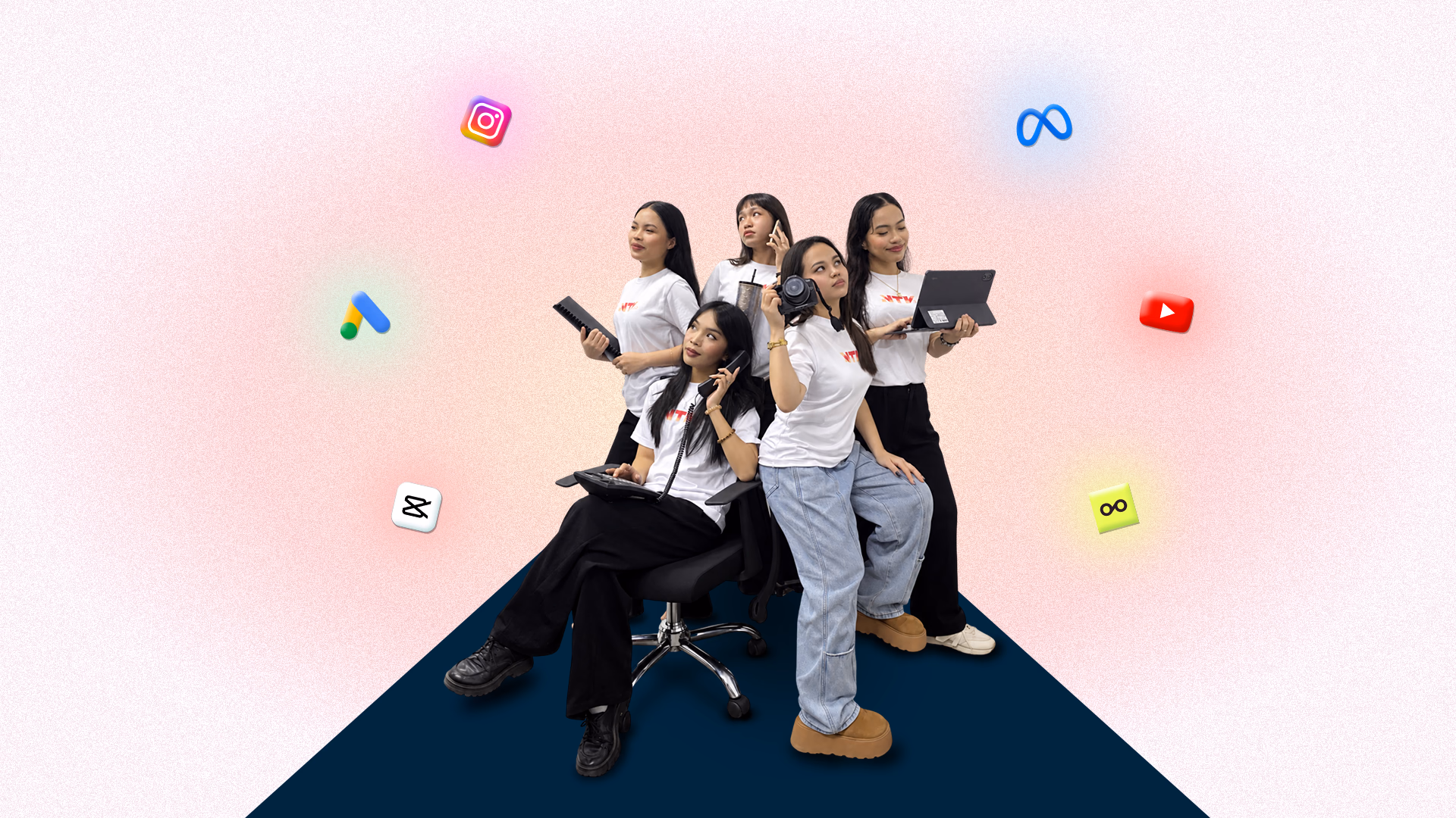 Marketing team at the N-Compass TV Cebu office